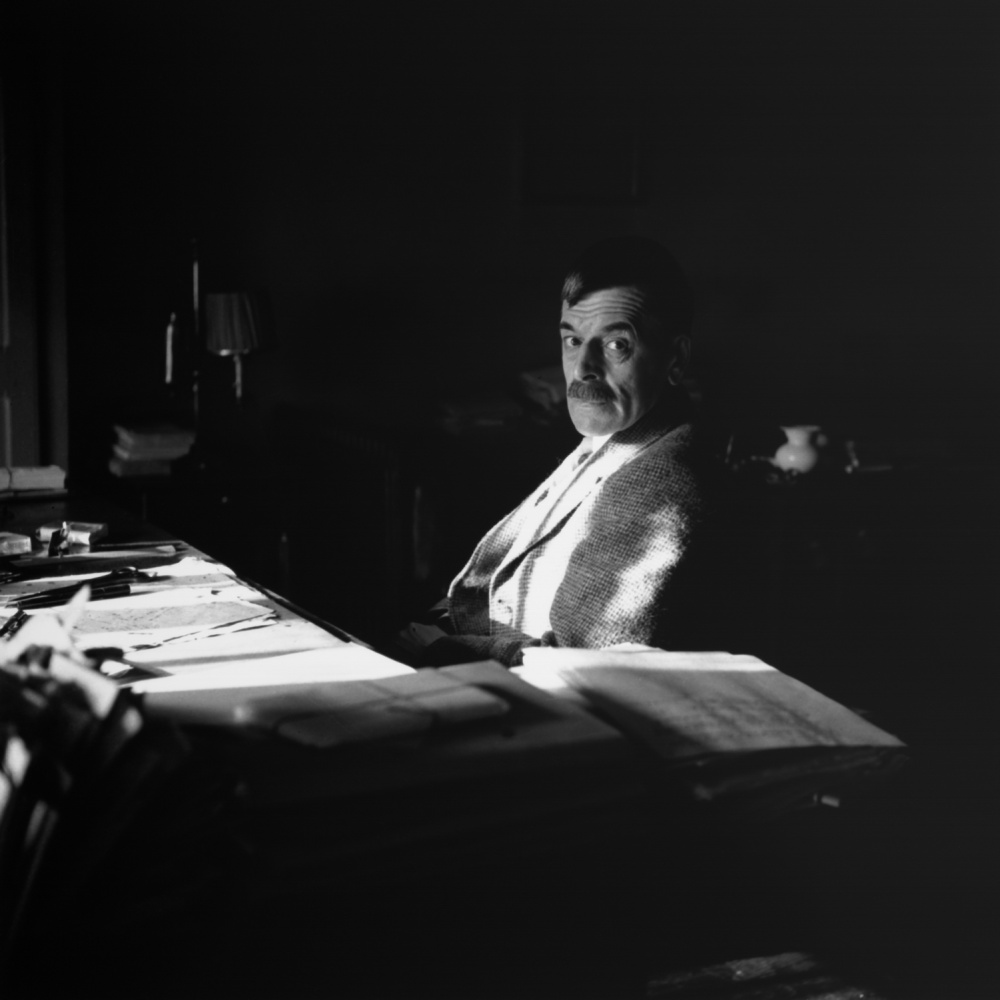 Portrait photographique de C. F. Ramuz pris par Gustave Roud en 1935 (Fonds photographique Gustave Roud, BCU de Lausanne – D.R. – Ch.-A.S.).
