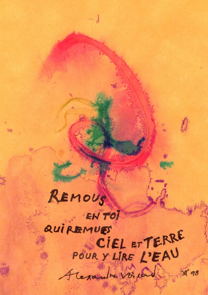Remous, un acquarello originale di Alexandre Voisard datato 1998.