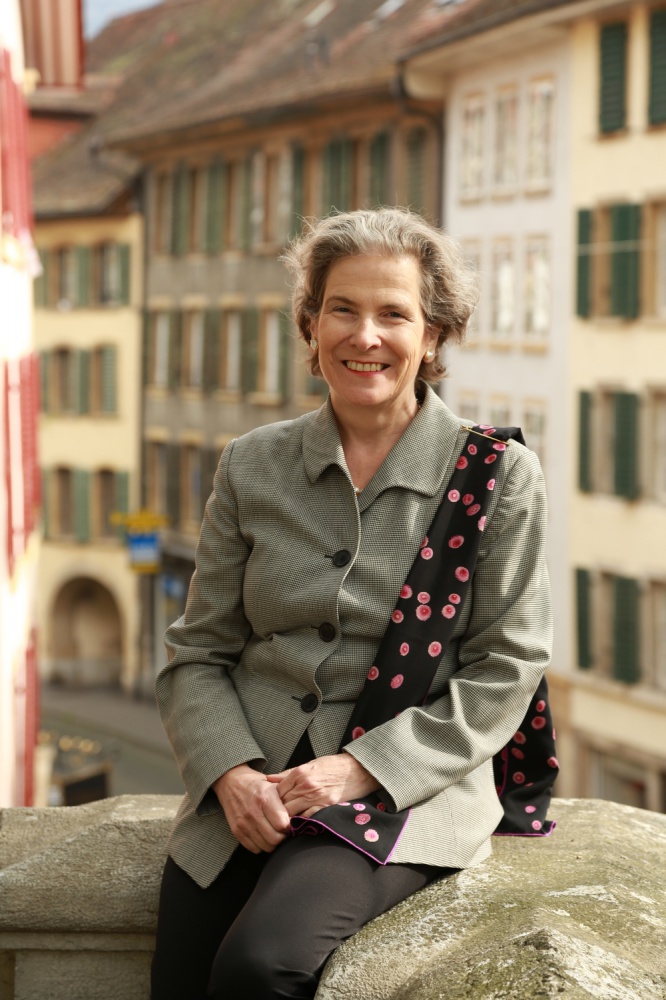 Christine Beerli, le 5 avril 2014, près de la rue Basse, en vieille ville de Bienne.